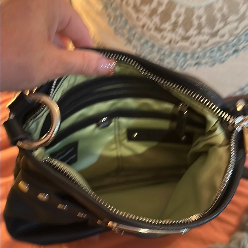 B. Makowsky Black Crossbody Bag with Studded Accents - Picture 6 of 6